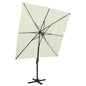 Garden parasol 4-tier black aluminum pole 250x250 cm