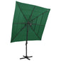 Garden parasol 4-tier black aluminum pole 250x250 cm
