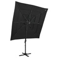 Sombrilla de jardín 4 niveles palo de aluminio negro 250x250 cm
