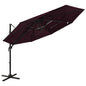 Garden parasol 4-tier black aluminum pole 250x250 cm