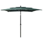 3-tier garden parasol with aluminum pole, sand, 2 m