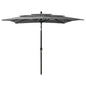 3-tier garden parasol with aluminum pole, sand, 2 m