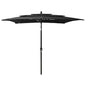 3-tier garden parasol with aluminum pole, sand, 2 m