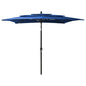 3-tier garden parasol with aluminum pole, sand, 2 m