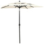 3-tier garden parasol with aluminum pole, sand, 2 m