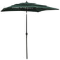 3-tier garden parasol with aluminum pole, sand, 2 m