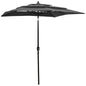 3-tier garden parasol with aluminum pole, sand, 2 m