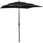 3-tier garden parasol with aluminum pole, sand, 2 m