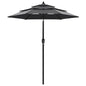 3-tier garden parasol with aluminum pole, sand, 2 m