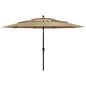 3-tier garden parasol with aluminum pole, sand, 2 m