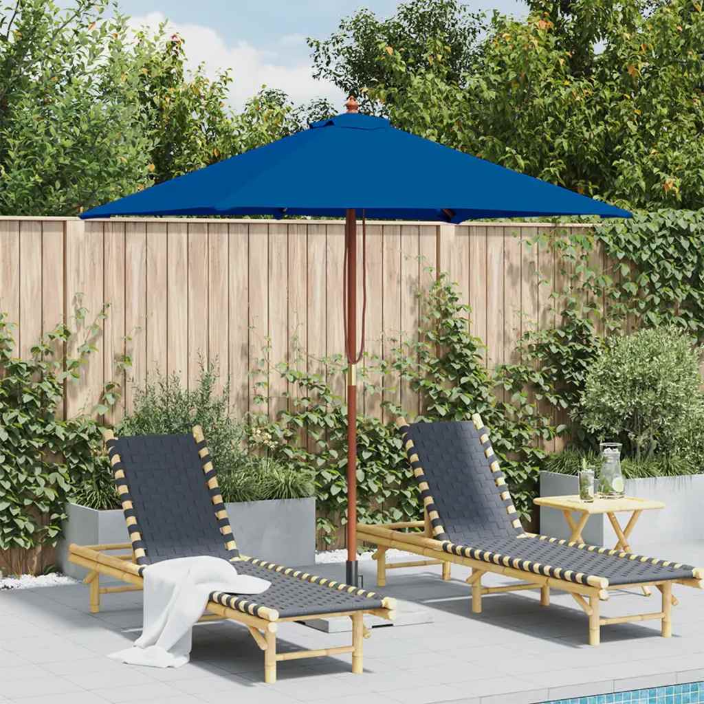 Sombrilla de jardín con palo de acero azul 300x230 cm