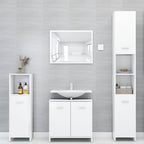Conjunto de muebles de baño 3 pzas madera contrachapada blanco