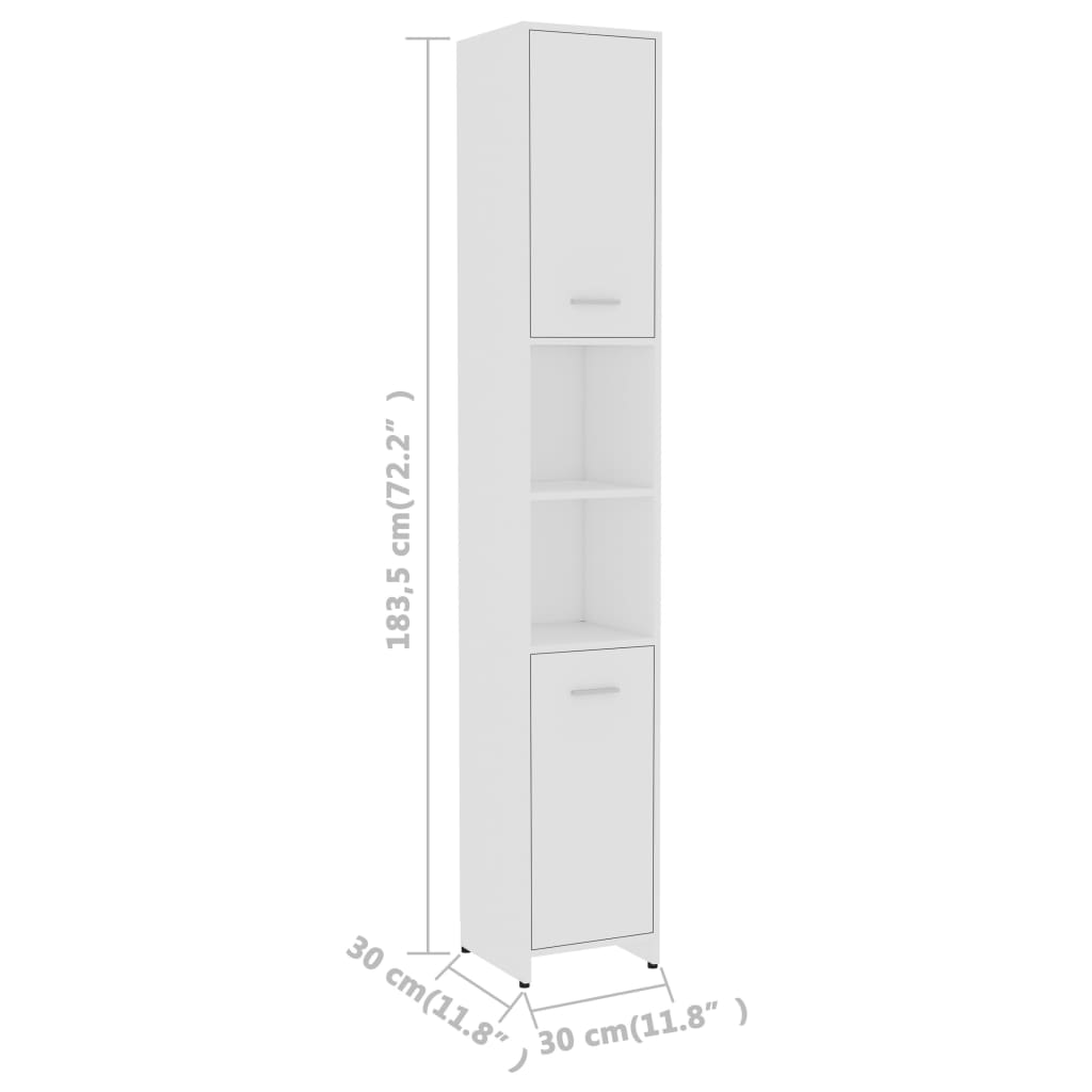 Juego muebles de baño 3 pzas madera de ingeniería blanco