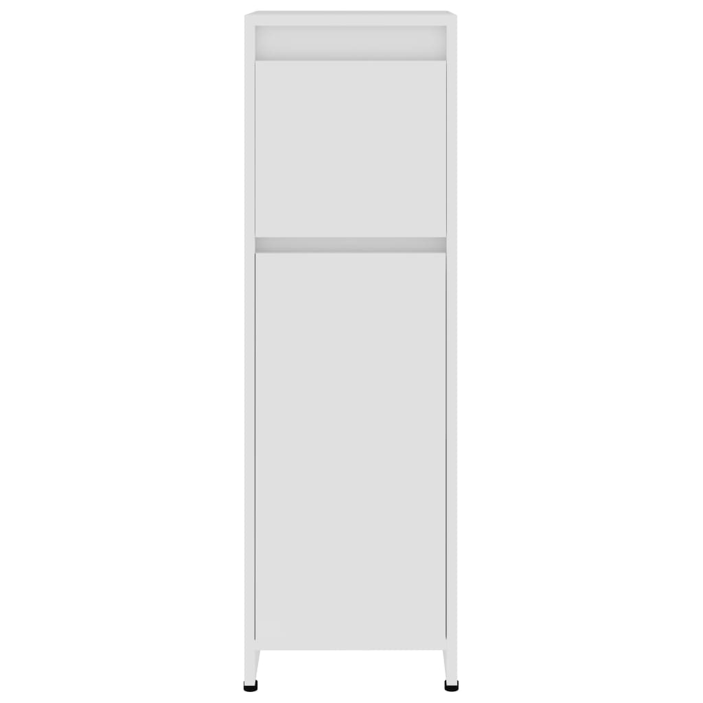 Juego de muebles de baño 3 piezas madera ingeniería blanco
