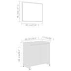 Juego de muebles de baño 3 piezas madera ingeniería blanco