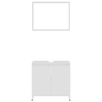 Juego de muebles de baño 3 piezas madera ingeniería blanco