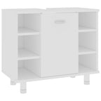 Juego de muebles de baño 3 pzas madera de ingeniería blanco