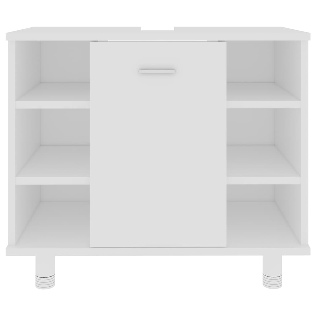 Juego de muebles de baño 3 pzas madera de ingeniería blanco