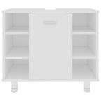 Juego de muebles de baño 3 pzas madera de ingeniería blanco