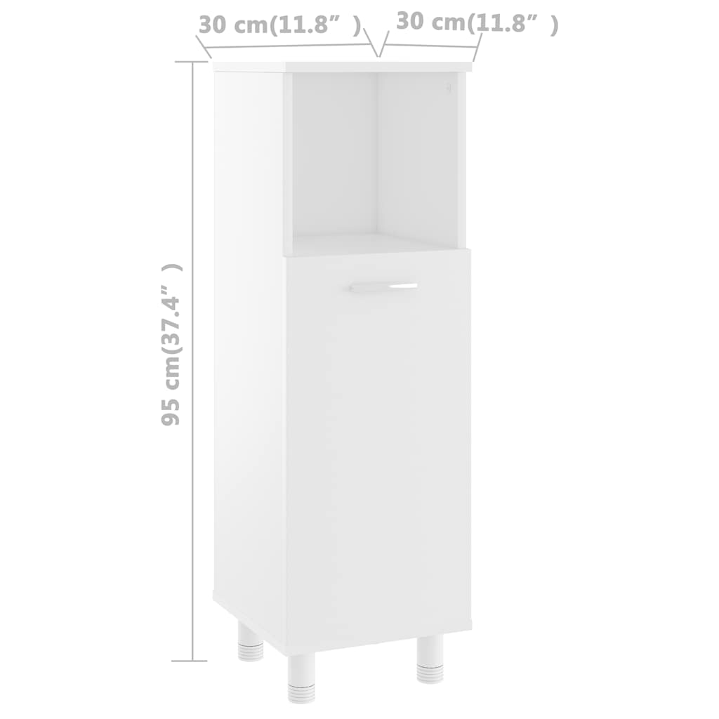 Juego de muebles de baño 3 pzas madera de ingeniería blanco