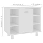 Juego de muebles de baño 3 pzas madera de ingeniería blanco