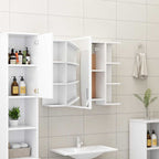 Juego de muebles de baño 3 pzas madera de ingeniería blanco