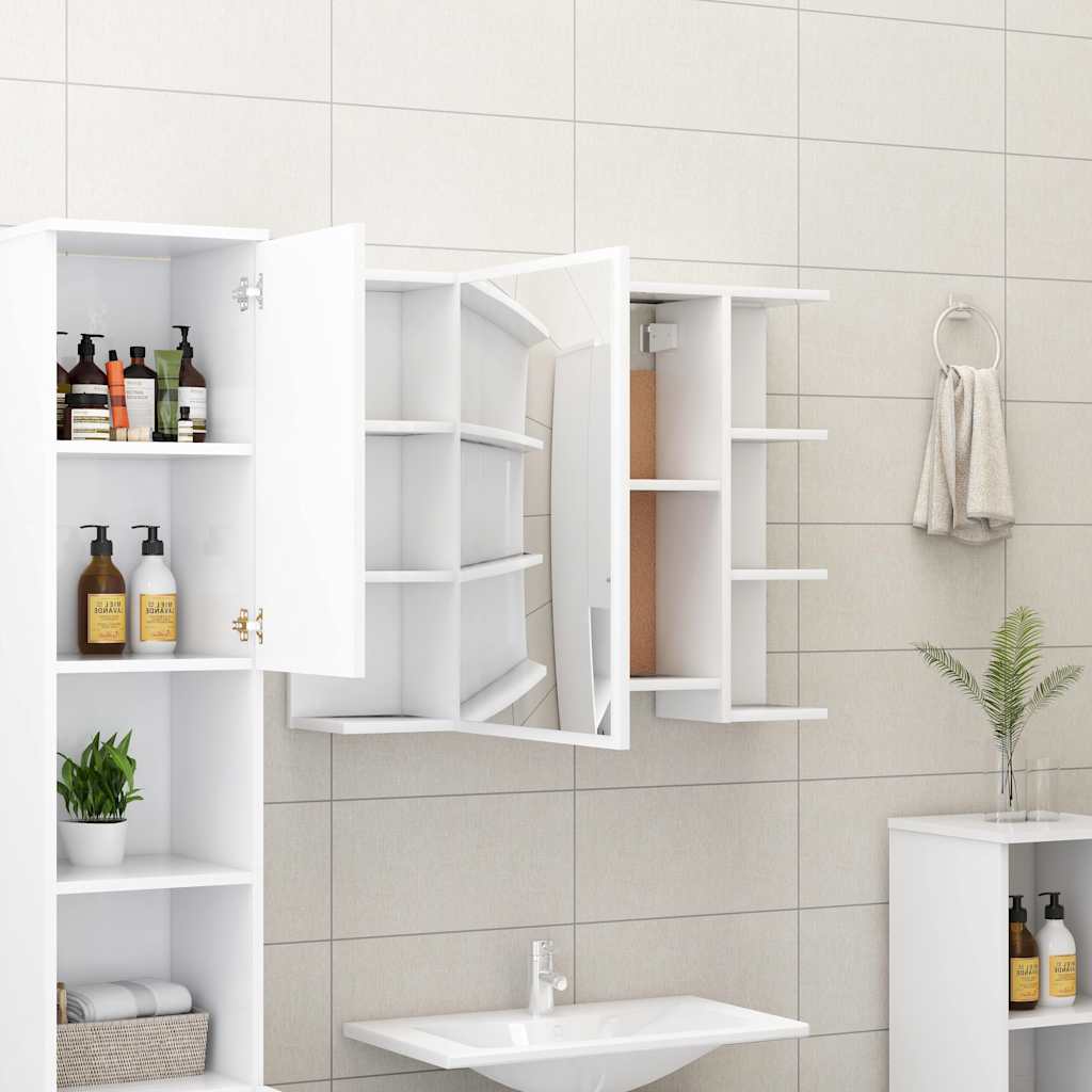 Juego de muebles de baño 3 pzas madera de ingeniería blanco