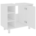 Juego de muebles de baño 3 pzas madera de ingeniería blanco