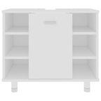 Juego de muebles de baño 3 pzas madera de ingeniería blanco