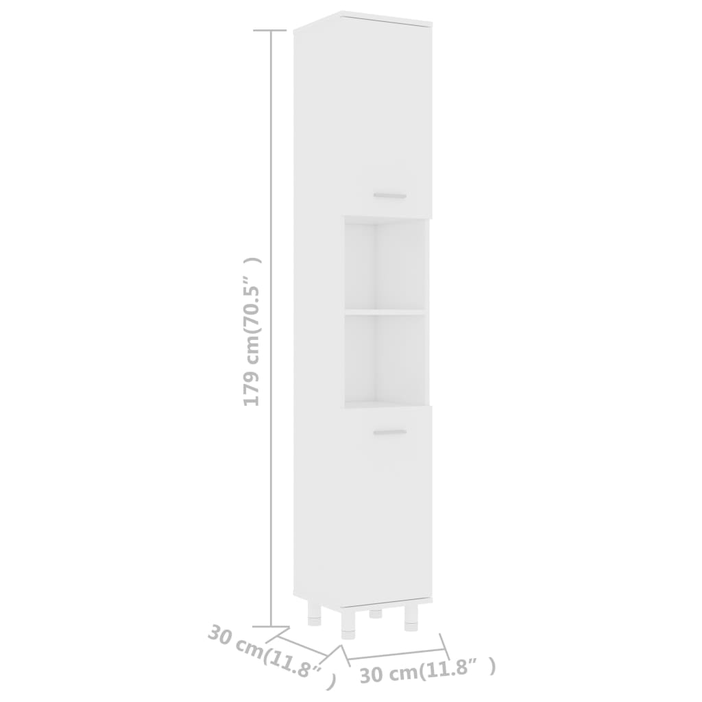 Juego de muebles de baño 3 pzas madera de ingeniería blanco