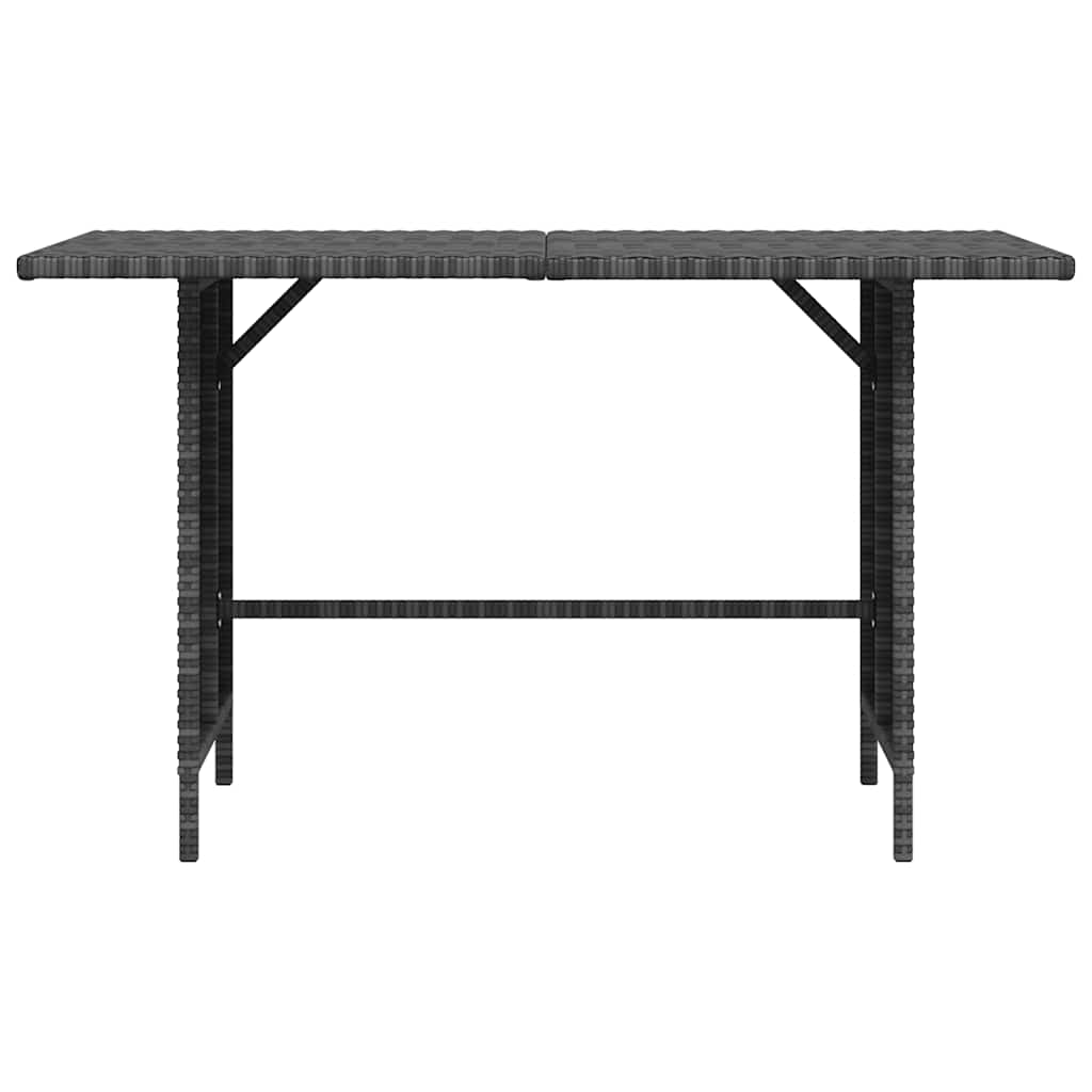 Mesa de jardín de ratán sintético gris 110x70x65 cm
