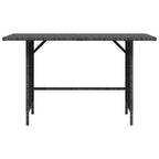 Mesa de jardín de ratán sintético gris 110x70x65 cm