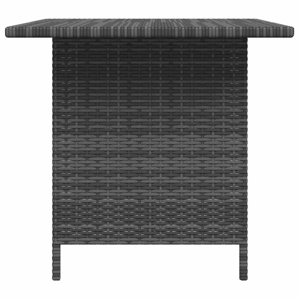 Mesa de jardín de ratán sintético gris 110x70x65 cm