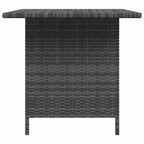 Mesa de jardín de ratán sintético gris 110x70x65 cm