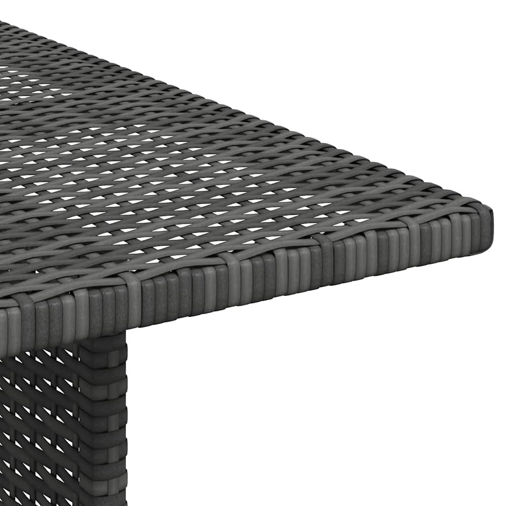 Mesa de jardín de ratán sintético gris 110x70x65 cm