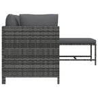 Set de muebles de jardín 4 pzas y cojines ratán sintético gris