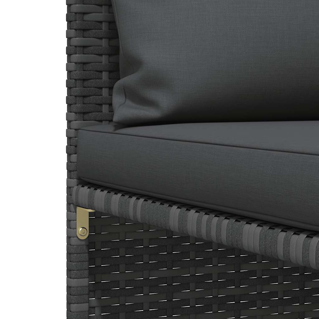 Set de muebles de jardín 4 pzas y cojines ratán sintético gris
