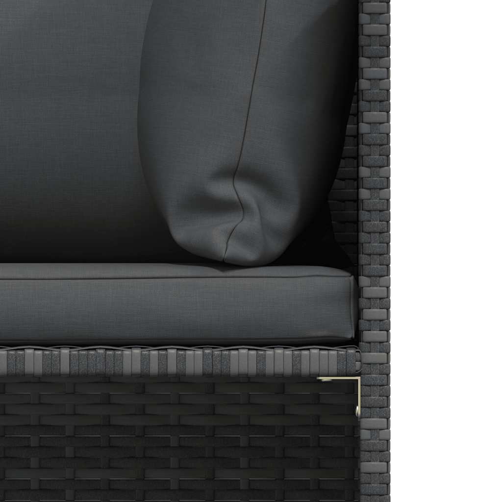 Set de muebles de jardín 4 pzas y cojines ratán sintético gris