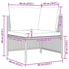 Set de muebles de jardín 4 pzas y cojines ratán sintético gris