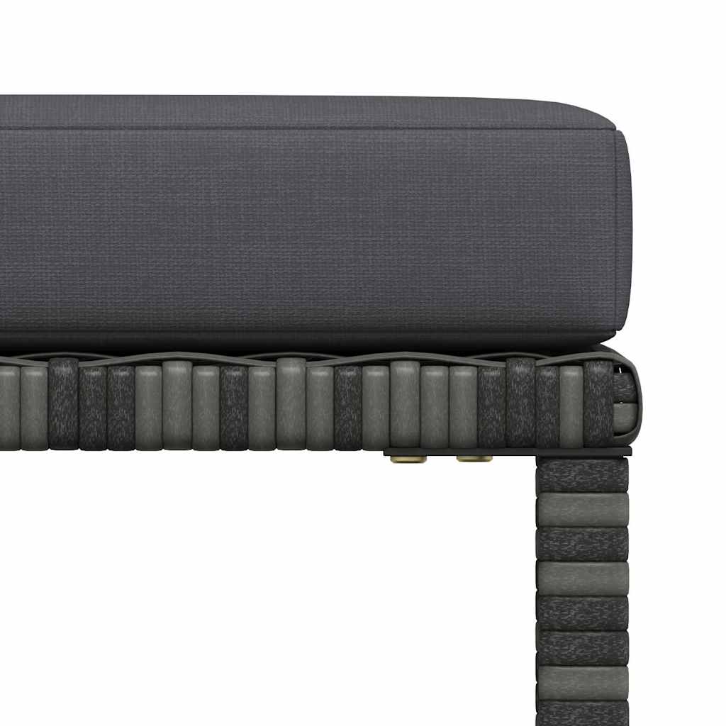 Set de sofá de jardín 5 piezas con cojines ratán sintético gris