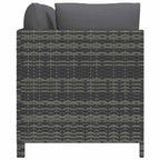Set de muebles de jardín 3 pzas y cojines ratán sintético gris