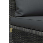 Set de muebles de jardín 3 pzas y cojines ratán sintético gris