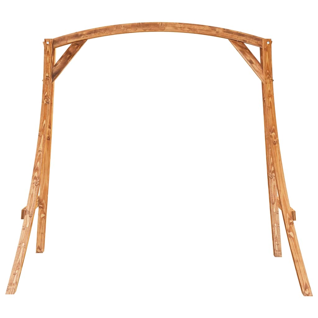 Columpio de madera maciza curvada con acabado de teca