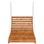 Tumbona columpio madera curvada acabado de teca 115x147x46 cm