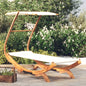 Tumbona com dossel madeira curvada cinzento antracite 100x188,5x44 cm