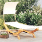 Tumbona com dossel madeira curvada cinzento antracite 100x188,5x44 cm