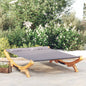 Tumbona com dossel madeira curvada cinzento antracite 100x188,5x44 cm