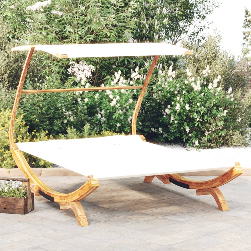 Tumbona com dossel madeira curvada cinzento antracite 100x188,5x44 cm
