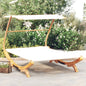 Tumbona com dossel madeira curvada cinzento antracite 100x188,5x44 cm