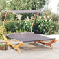 Tumbona com dossel madeira curvada cinzento antracite 100x188,5x44 cm